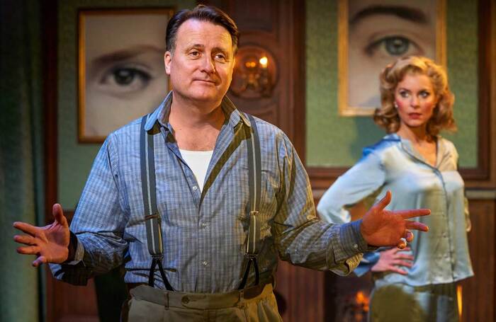 Gary Webster and Tracy Shaw in The Cat and the Canary at Theatre Royal, Glasgow. Photo: Paul Coltas
