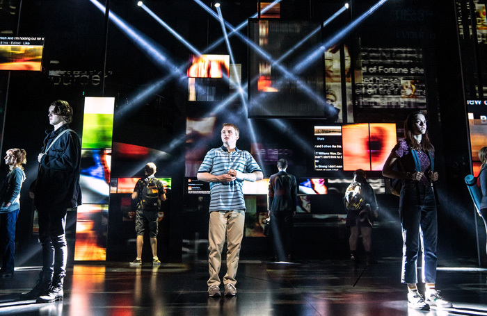 Sam Tutty (centre) in Dear Evan Hansen. Photo: Matthew Murphy