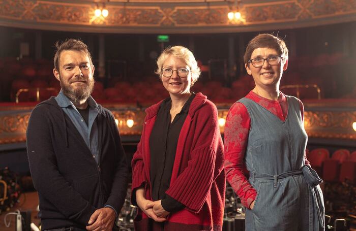 Lyceum Theatre in Edinburgh's artistic director David Greig with Zinnie Harris and Wils Wilson. Photo: Mihaela Bodlovic