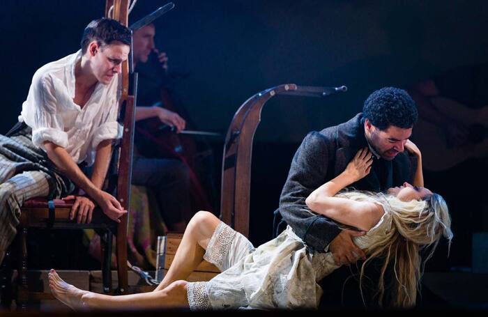 Sam Archer, Ash Hunter and Lucy McCormick in Wuthering Heights at Bristol Old Vic. It is now playing at the National Theatre. Photo: Steve Tanner
