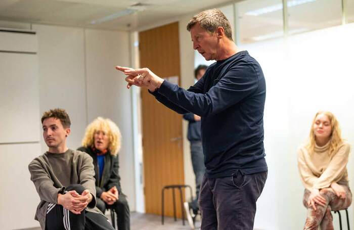 Director Andrew Muir (centre) rehearsing for Rethink with actors from the Ardent8 programme. Photo: Jimmy Lee