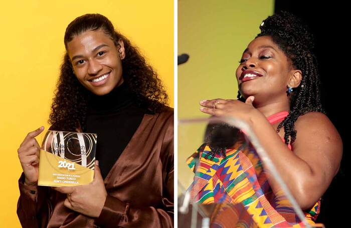 Award winners Ivano Turco and Aretha Ayeh at the Black British Theatre Awards 2021. Photos: Getty Images