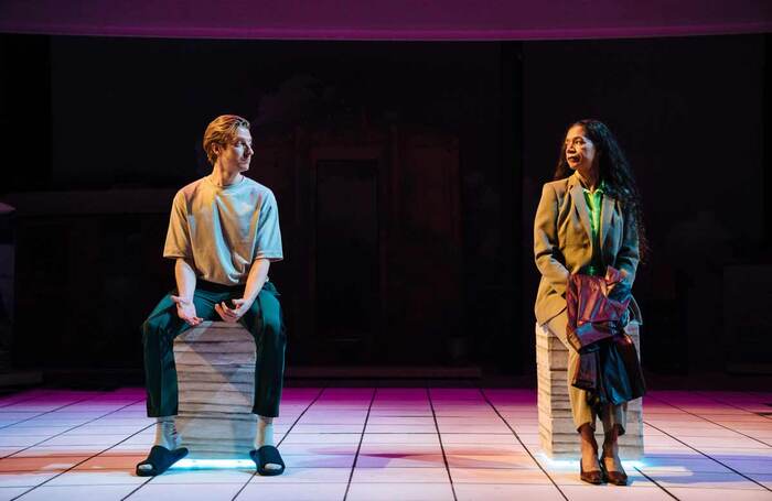 Arthur Darvill and Jaye Griffiths in Rare Earth Mettle at London's Royal Court. The name of Darvill's character was changed from Hershel Fink to Henry Finn. Photo: Helen Murray