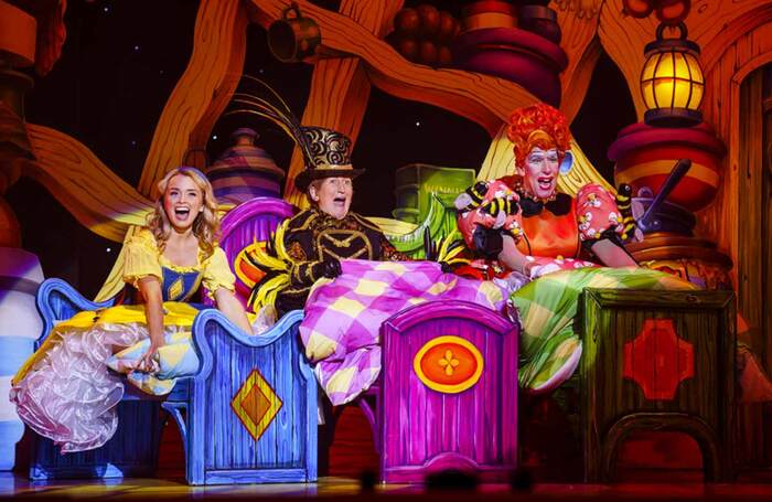 Samantha Dorrance, Doreen Tipton and Andrew Ryan in Goldilocks and the Three Bears at Birmingham Hippodrome