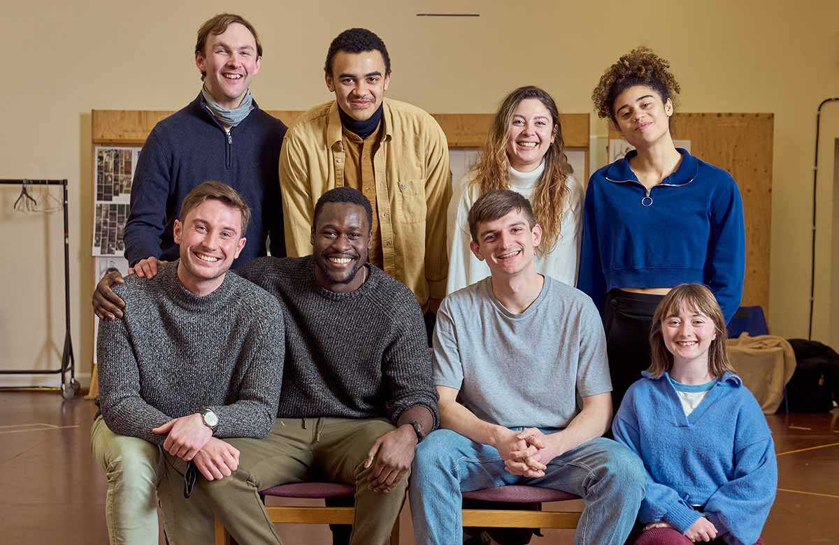 RSC graduates – top row from left: Jack Humphrey, Benjamin Westerby, Sophia Papadopoulos and Felixe Forde. Bottom row from left: John Tate, Ibraheem Toure, Al Maxwell and Emma Tracey. Not pictured: Georgia-Mae Myers. Photo: Manuel Harlan