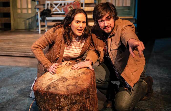 Francesca Carpanini and Sam Frenchum in The Woods at Southwark Playhouse, London. Photo: Pamela Raith Photography