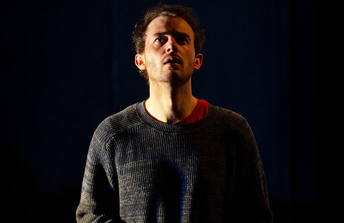 Michael Marcus in Who Killed My Father at Tron Theatre, Glasgow. Photo: Emily Macinnes