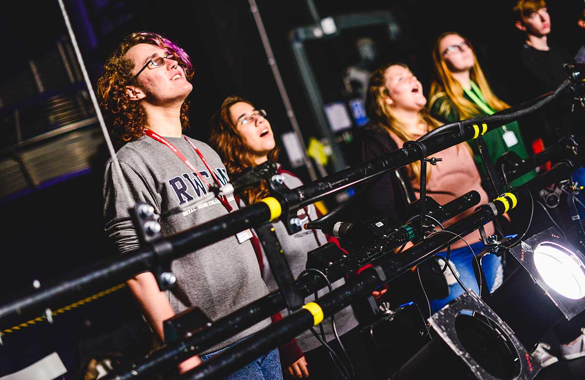 Royal Welsh College of Music and Drama stage management students. Photo: Kirsten McTernan