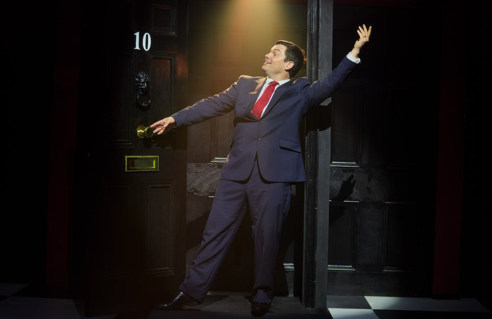 Charlie Baker in Tony! [The Tony Blair Rock Opera] at Park Theatre, London. Photo: Mark Douet