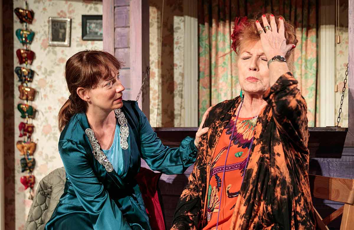 Nicola Harrison and Rula Lenska in Evelyn at Southwark Playhouse. Photo: Greg Goodale