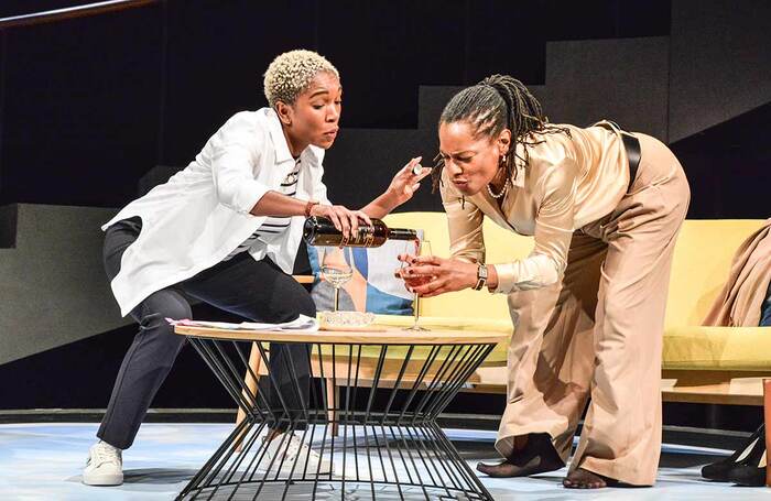 Cherrelle Skeete and Suzette Llewellyn in The Fellowship at Hampstead Theatre, London. Photo: Robert Day