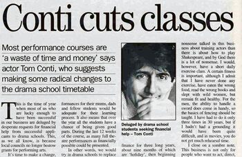 Tom Conti calls for drama training shake-up – 25 years ago in The Stage