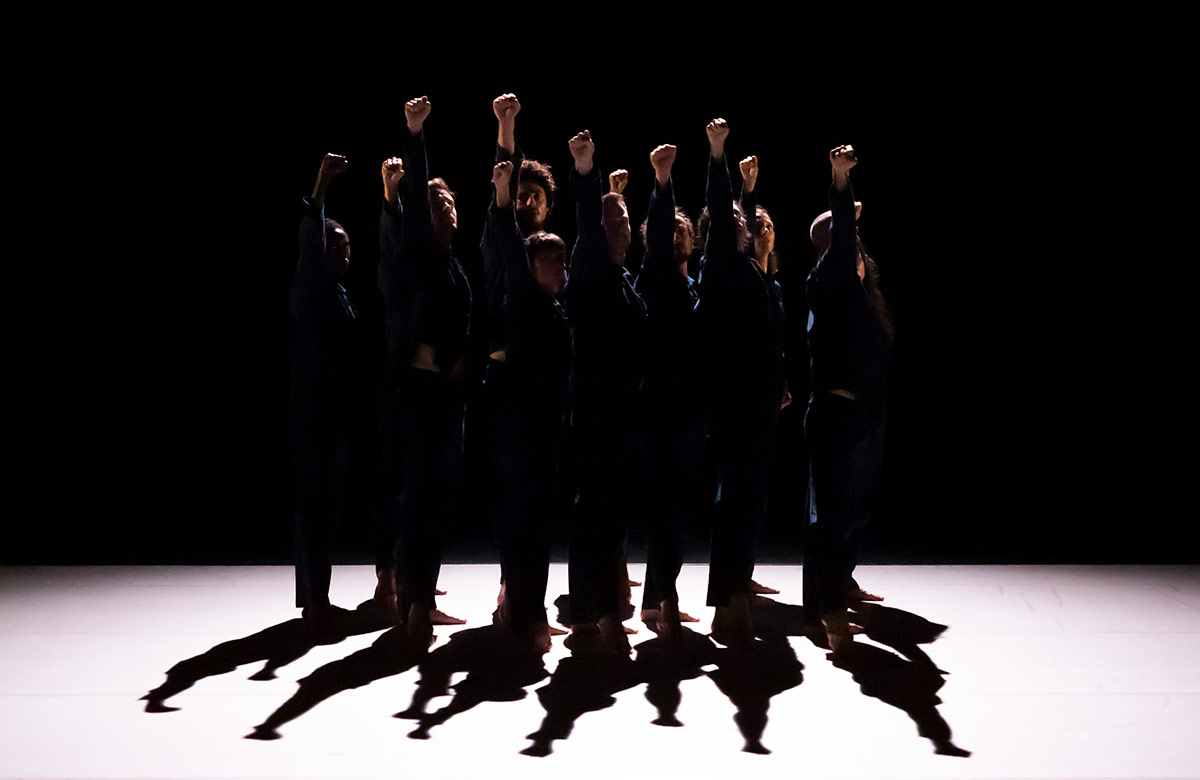 The cast of Oona Doherty: Navy Blue at Sadler’s Wells, London. Photo: Sinje Hasheider