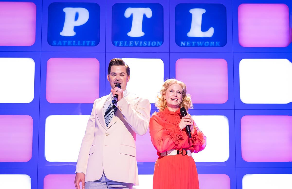 Andrew Rannells and Katie Brayben in Tammy Faye at the Almeida Theatre, London. Photo: Marc Brenner