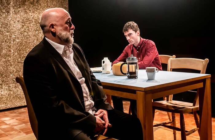 Stephen Kennedy and Matthew Blaney in Not Now at Finborough Theatre, London. Photo: Lidia Crisafulli