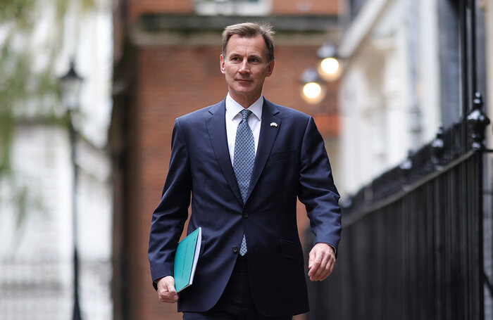 Chancellor Jeremy Hunt leaves 11 Downing Street to deliver his Autumn Statement to parliament. Photo: HM Treasury