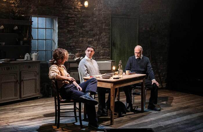 Graeme Dalling, Jamie Quinn and Ewan Stewart in Wickies: The Vanishing Men of Eilean Mor at the Park Theatre. Photo: Pamela Raith