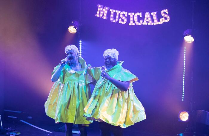 Jonny Woo and Le Gateau Chocolat in Le Gateau Chocolat and Jonny Woo: A Night at the Musicals – 90 Years Of Drag! at Soho Theatre. Photo: Shazad Khalid