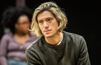 Patrick Vaill rehearsing Oklahoma!. Photo: Marc Brenner