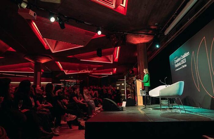 Lucy Frazer speaking at the Creative Coalition Festival at Southbank Centre in London on February 28. Photo: Creative UK