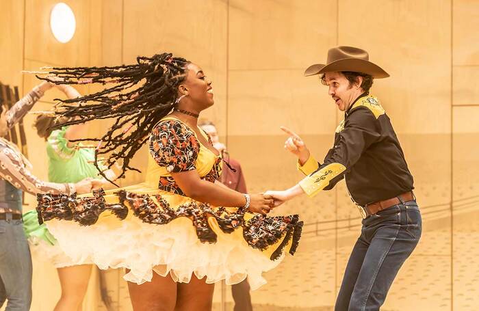 Georgina Onuorah and James Patrick Davis in Oklahoma! at Wyndham’s Theatre, London. Photo: Marc Brenner