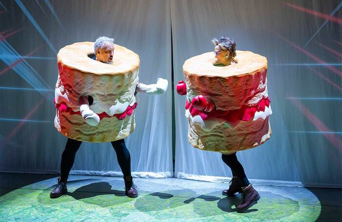 John Owen-Jones and Haydn Gwynne in The Great British Bake Off Musical at the Noël Coward Theatre, London. Photo: Tristram Kenton