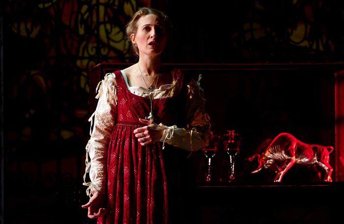 Paula Sides in Lucrezia Borgia, by English Touring Opera, at Hackney Empire, London. Photo: Richard Hubert Smith