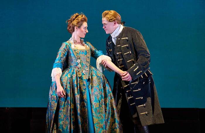 Susanna Hurrell and Francis Gush in Giulio Cesare at Hackney Empire, London. Photo: Richard Hubert-Smith
