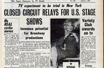 Live streaming 1960s-style – 60 years ago in The Stage