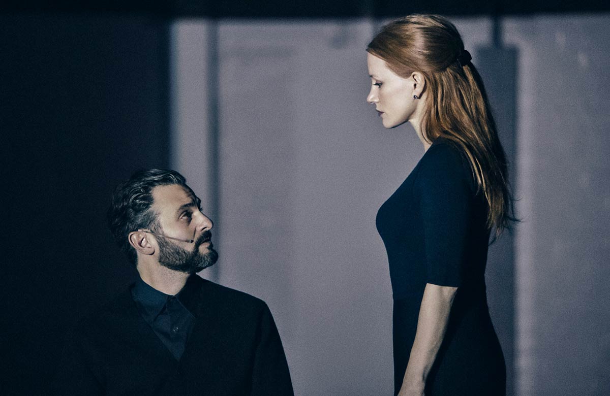 Arian Moayed and Jessica Chastain in A Doll’s House at Hudson Theatre, New York