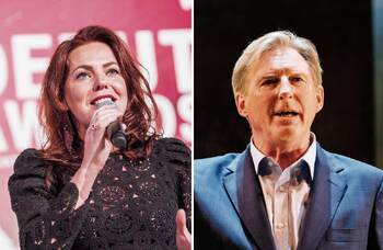 Rachel Tucker and Adrian Dunbar join protest against Northern Ireland cuts