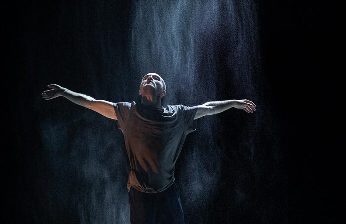 Charlie Brittain in Russell Maliphant Dance Company – Vortex at Sadler’s Wells, London. Photo: Roswitha Chesher