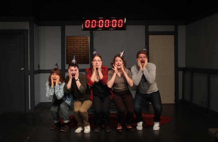 Eliza Frakes, Scott Lipman, Emma Pierce Rempel, Christian Skinner and Kyrie Dawson in Certain Death and Other Considerations at Zoo Playground, Edinburgh