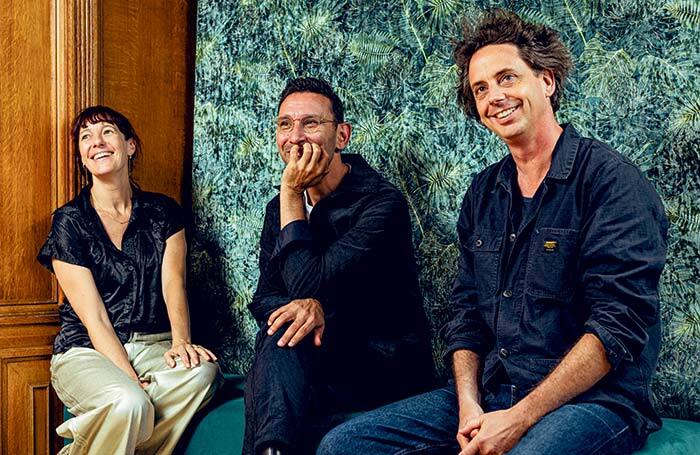 NTGent’s new trio of artistic directors Barbara Raes, Melih Gençboyaci and Yves Degryse. Photo: Michiel Devijver