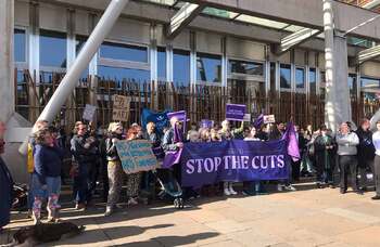 Protesters rally against 10% cut to Creative Scotland