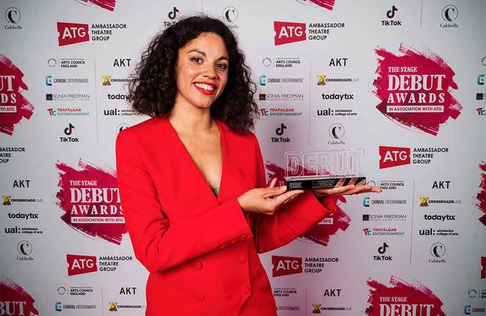 Anoushka Lucas, winner of the Best Writer for Elephant at The Stage Debut Awards 2023. Photo: Alex Brenner