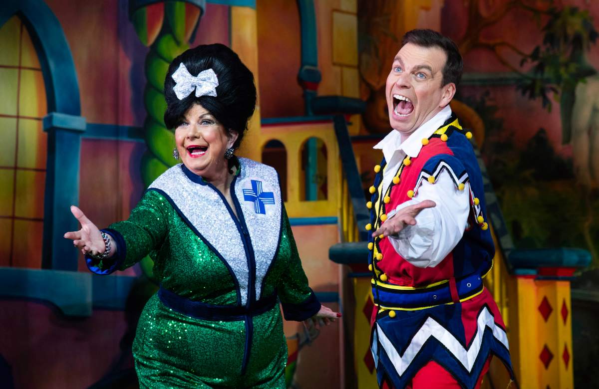 Elaine C Smith and Johnny Mac in Snow White and the Seven Dwarfs at the King’s Theatre, Glasgow. Photo: Richard Campbell