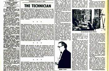 Technical staff shortage – 50 years ago in The Stage