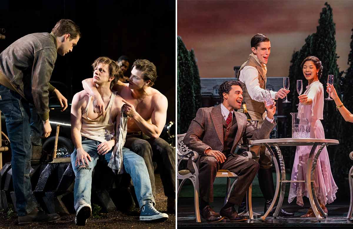 Previous productions of The Outsiders and The Great Gatsby, in which new productions of each will open on Broadway in late April. Photos: Rich Soublet and Evan Zimmerman for Murphy Made