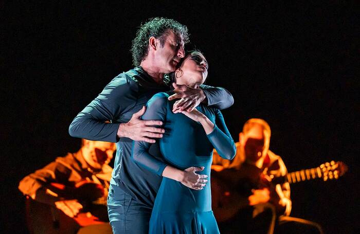 Angel Muñoz and Adriana Bilbao in Paco Peña Flamenco Dance Company: Solera at Sadler's Wells, London. Photo: Tristram Kenton