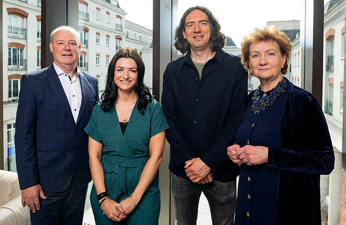 Arts Council of Northern Ireland's Liam Hannaway, Karly Greene and Roisin McDonough with musician Gary Lightbody (second from right)