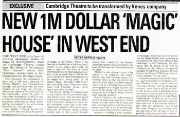 Magic finds a home in the West End – 40 years ago in The Stage