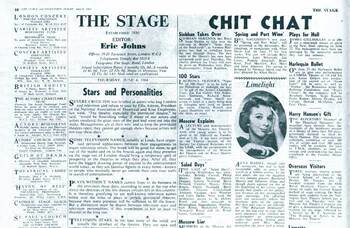 Stage stars no longer touring – 60 years ago in The Stage